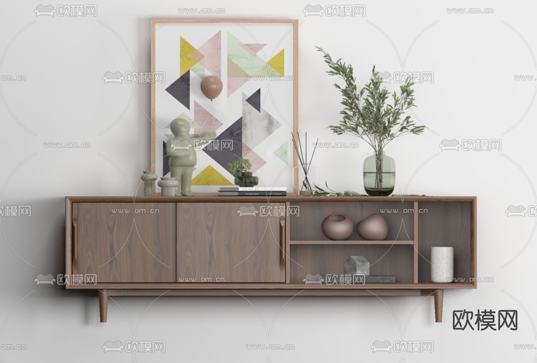 北欧电视柜免费3d模型下载