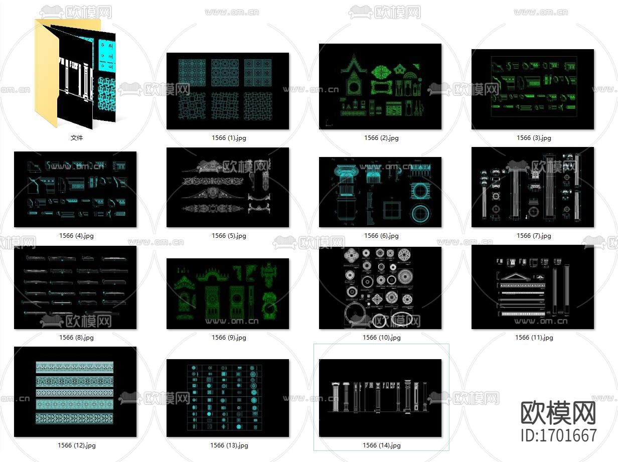 欧式cad建筑图库下载（渲染图10）