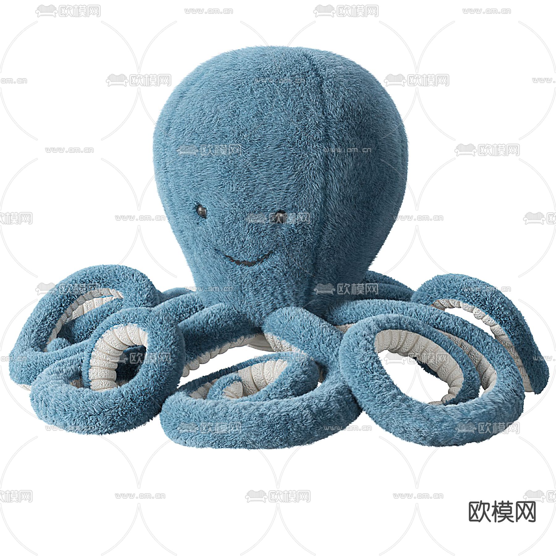 现代章鱼毛绒玩具3d模型