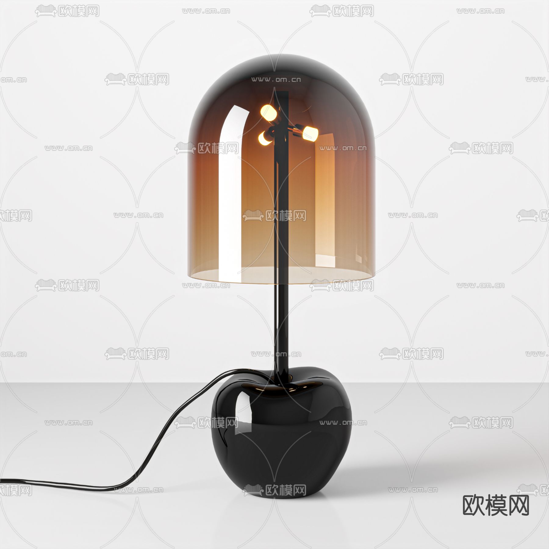 现代玻璃台灯3d模型