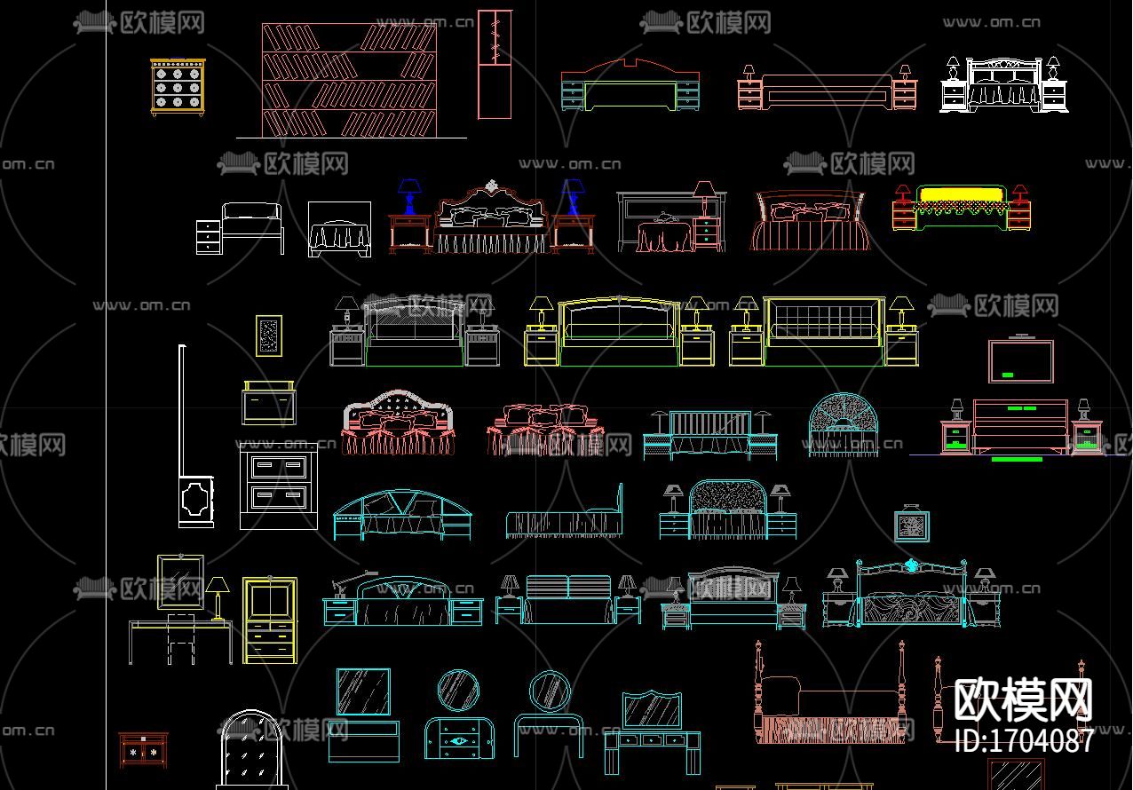 欧式cad家具图库下载（渲染图6）
