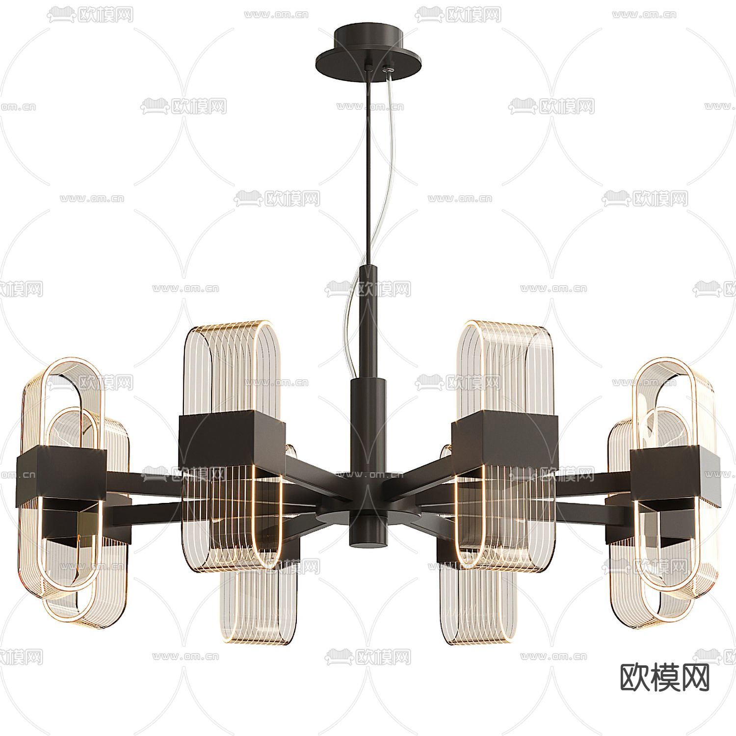 现代玻璃吊灯3d模型