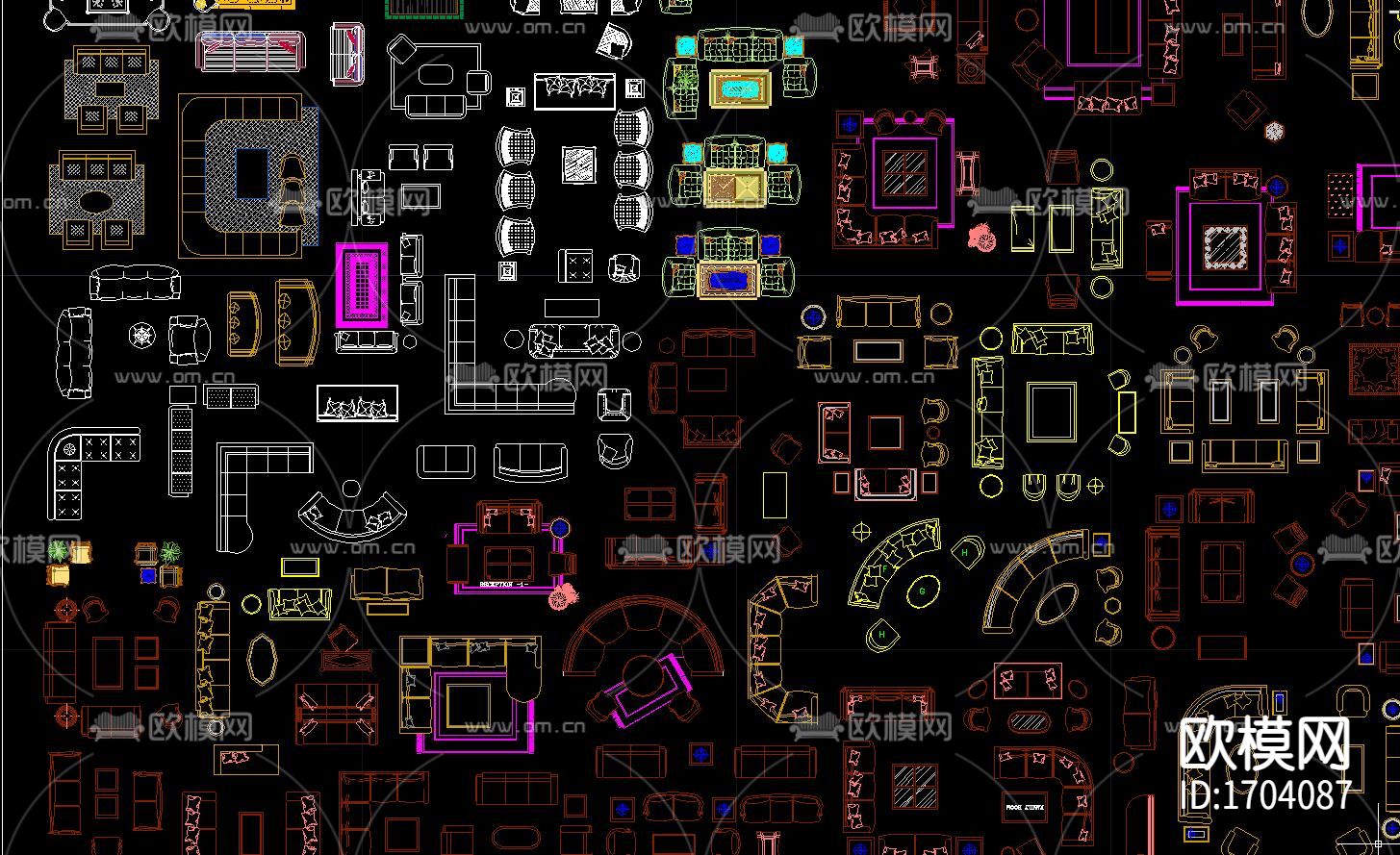 欧式cad家具图库下载（渲染图8）