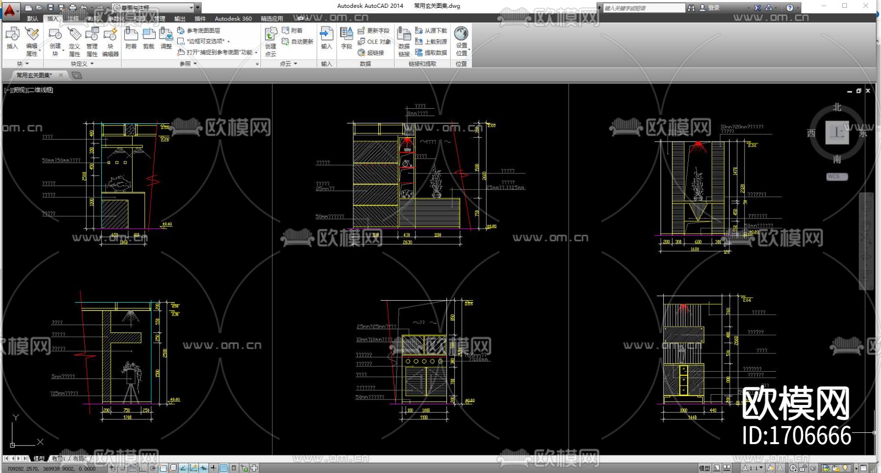 常用玄关cad图库下载（渲染图1）