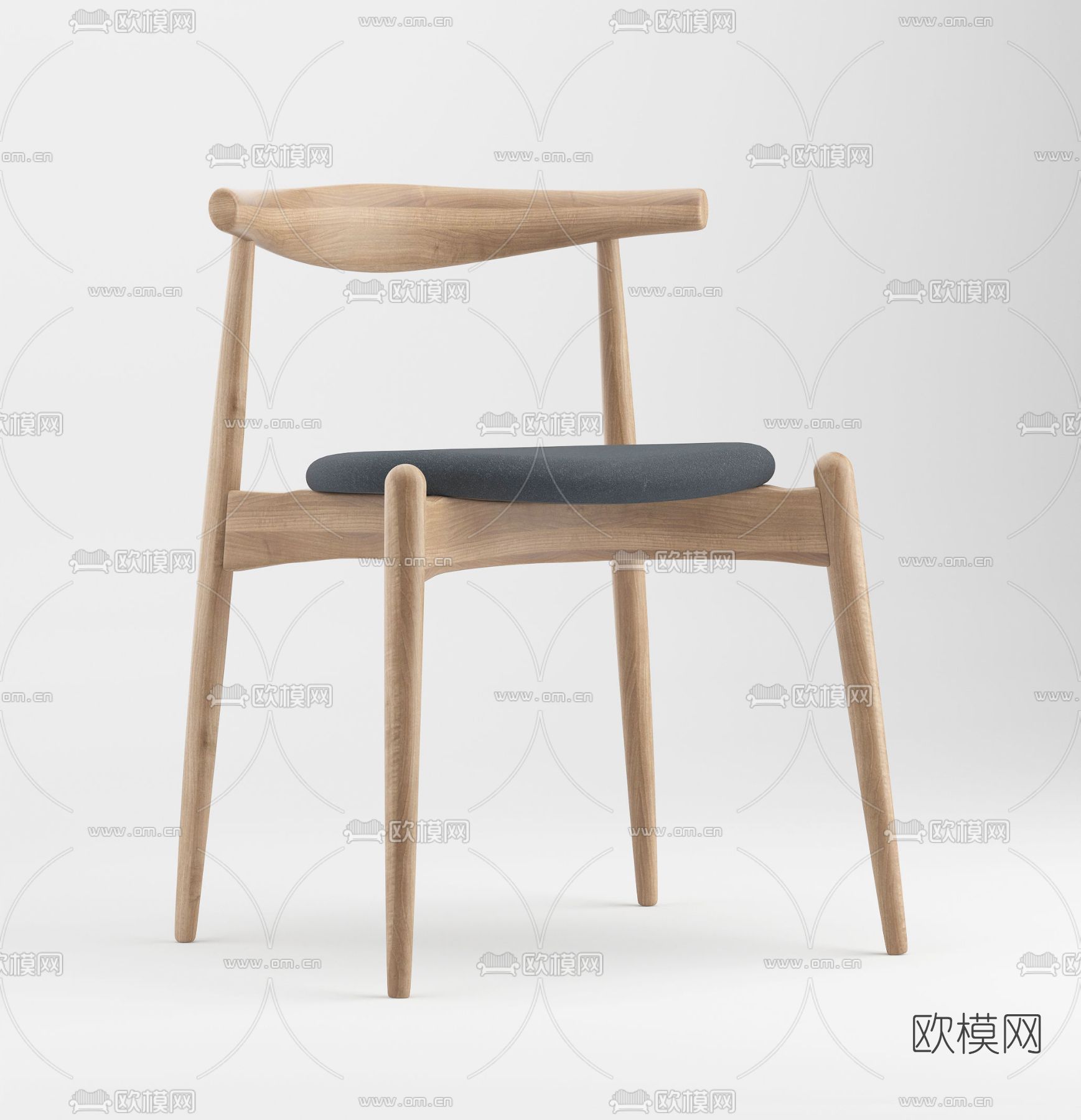 北欧木质单椅免费3d模型下载