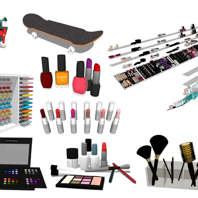 现代滑板化妆品su模型 