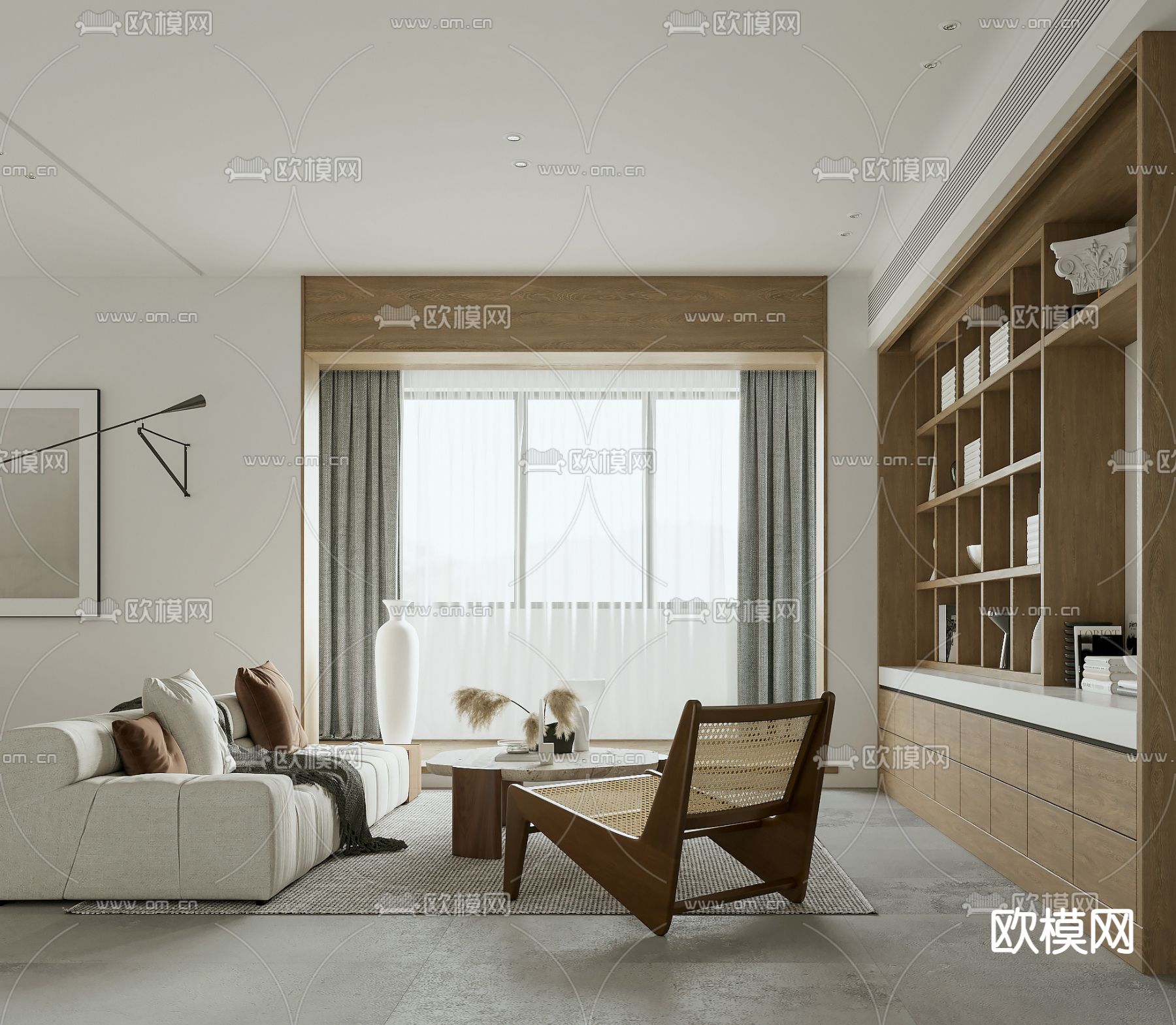 北欧客厅3d模型下载（渲染图2）