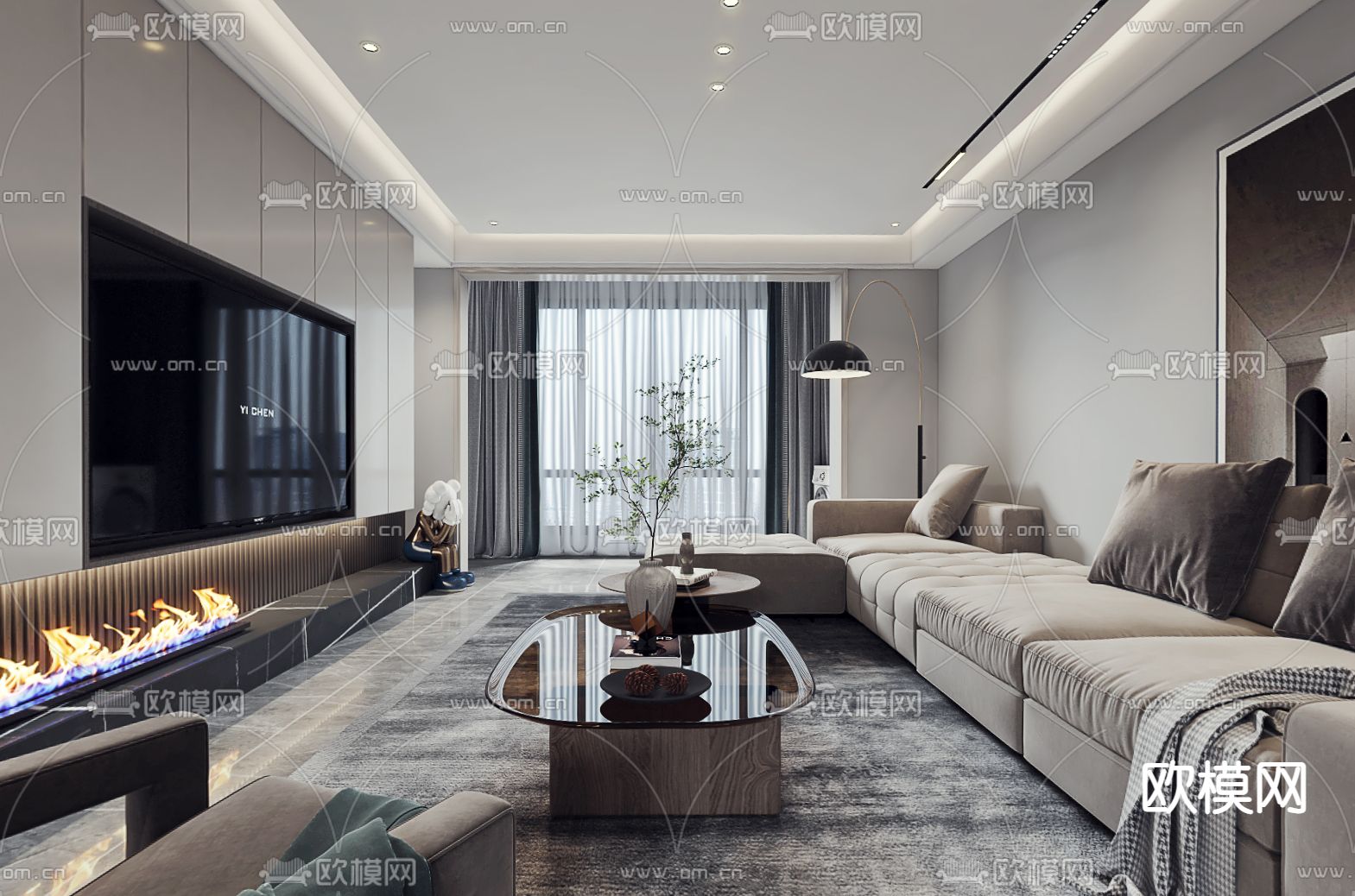 现代客餐厅vr全景3d模型