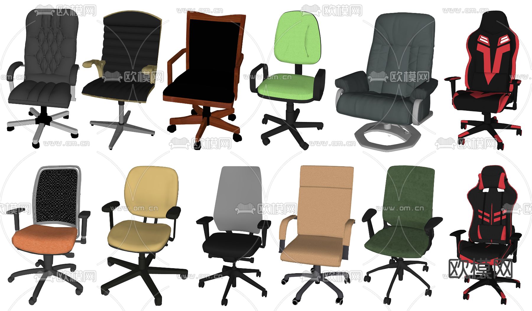现代办公椅su模型下载