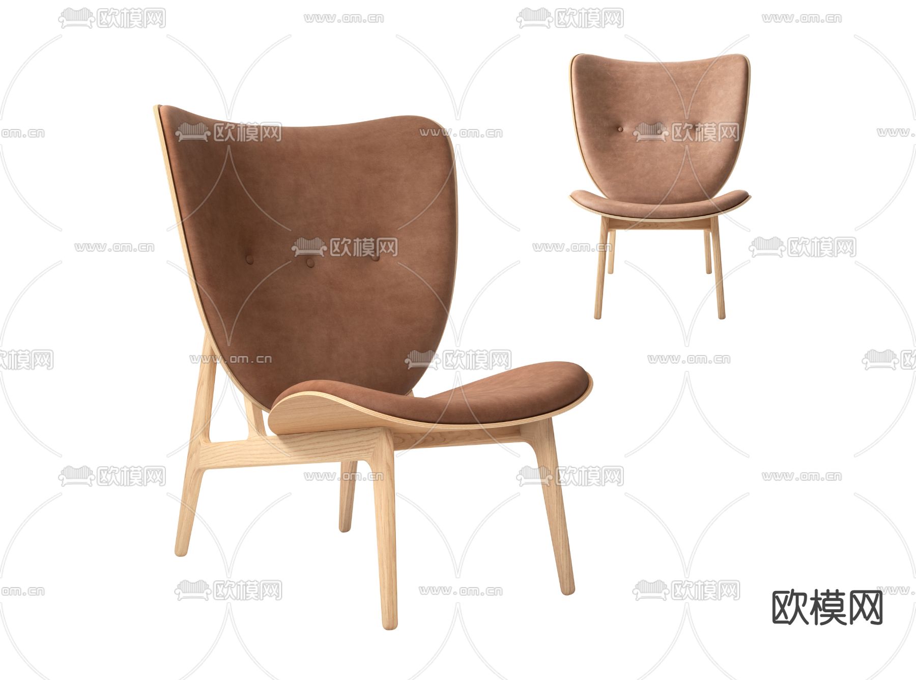 Pertica 现代皮革休闲椅3d模型下载