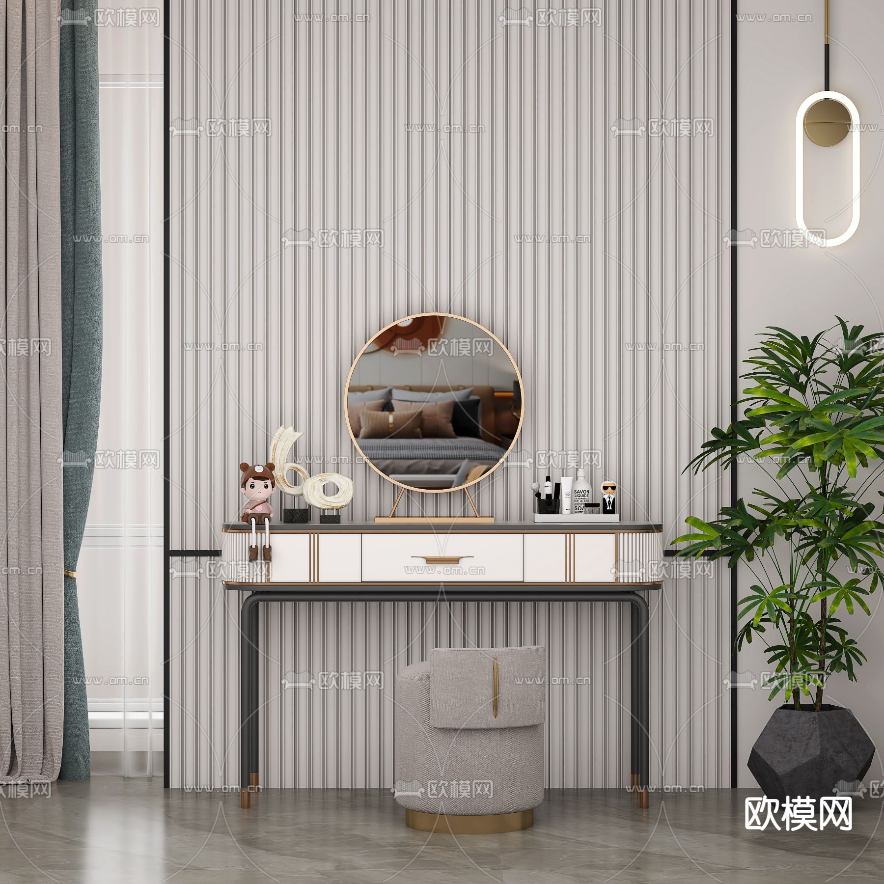 现代梳妆台3d模型