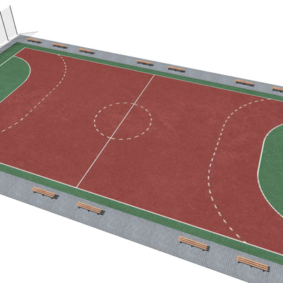  现代足球场su模型 