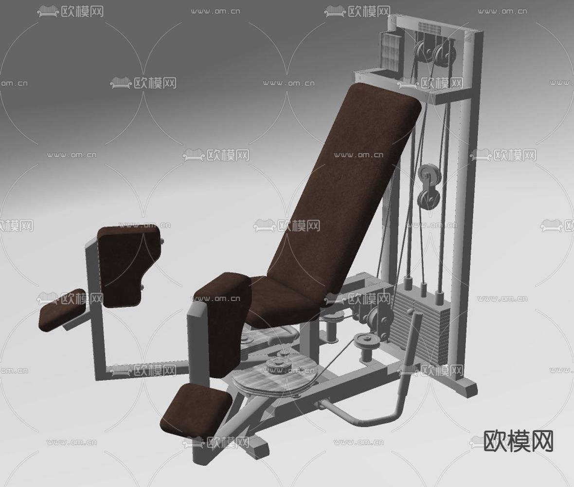 现代健身举重器su模型下载（渲染图2）