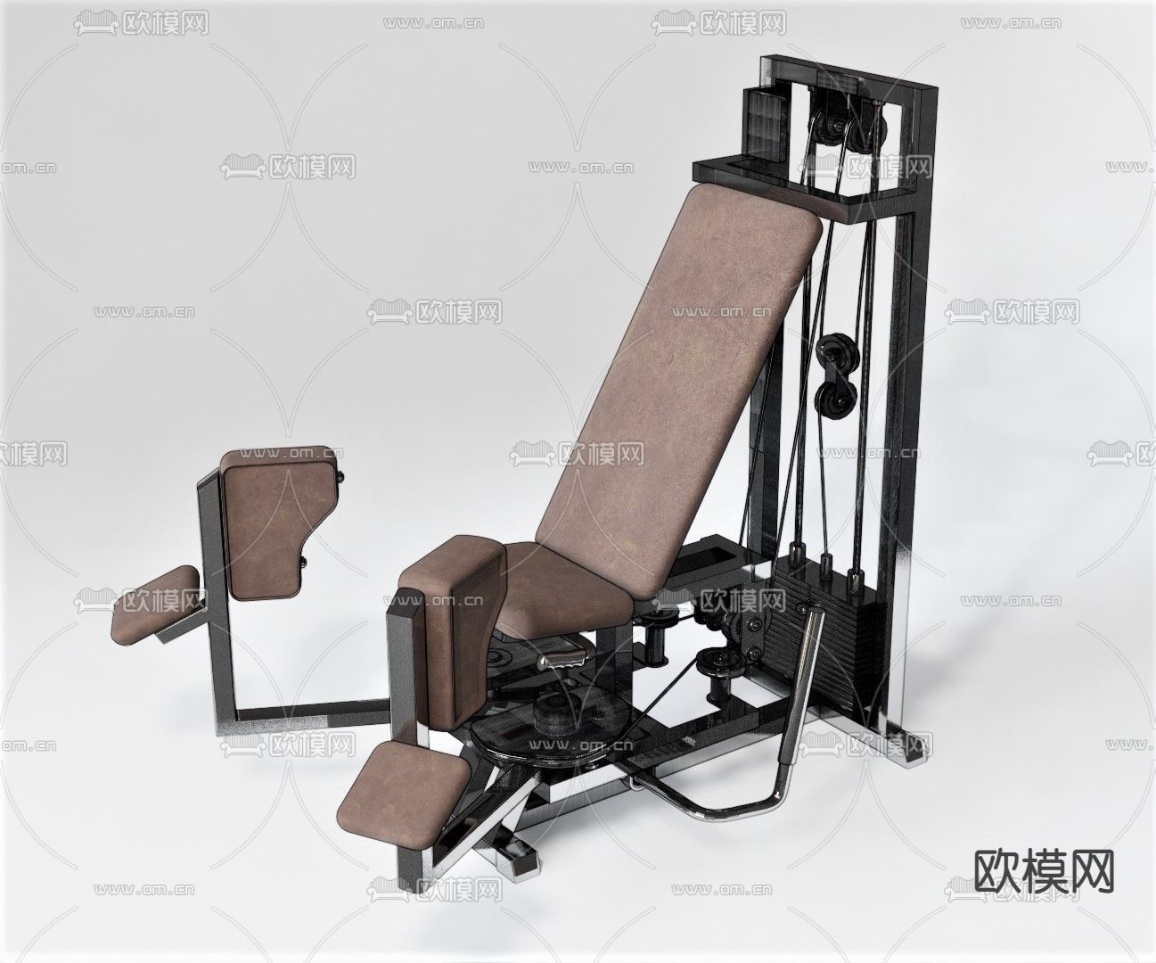 现代健身举重器su模型下载（渲染图1）