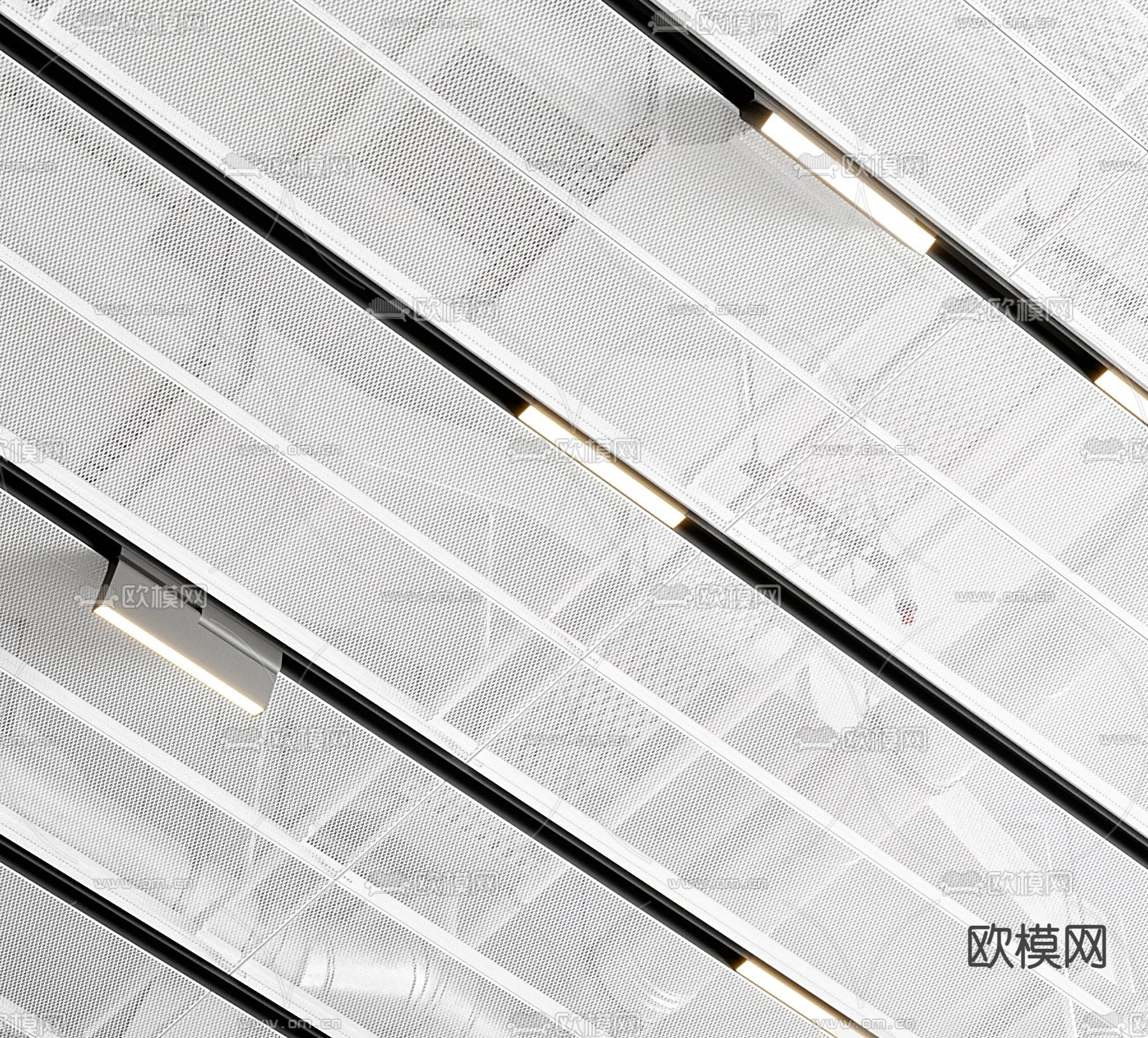 现代办公吊顶3d模型