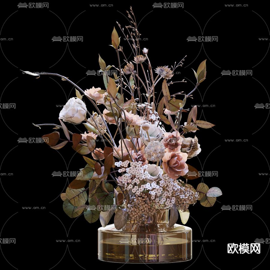 现代花艺花瓶3d模型