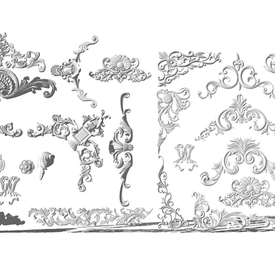  欧式雕花su模型 