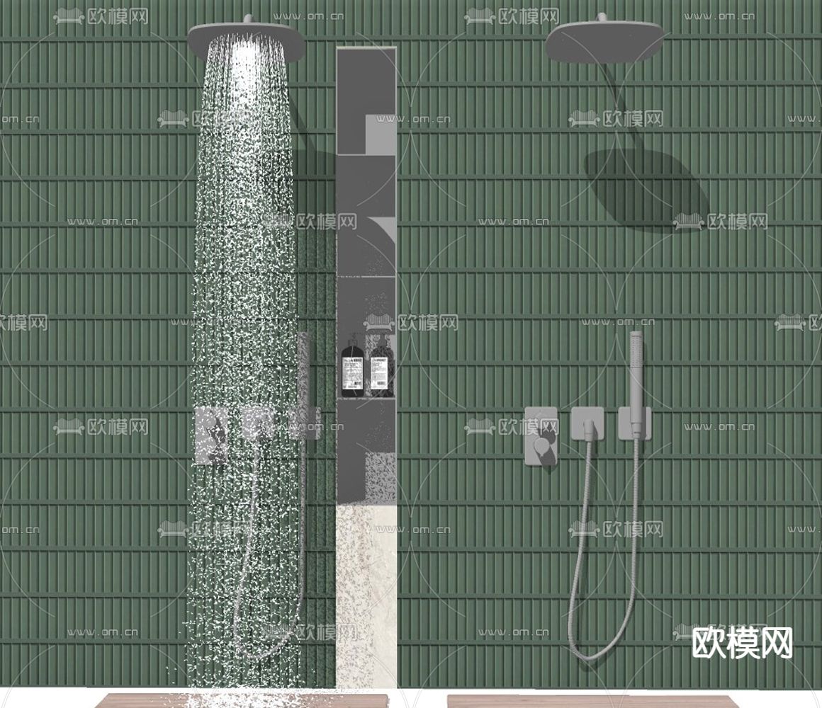 现代淋浴花洒su模型下载