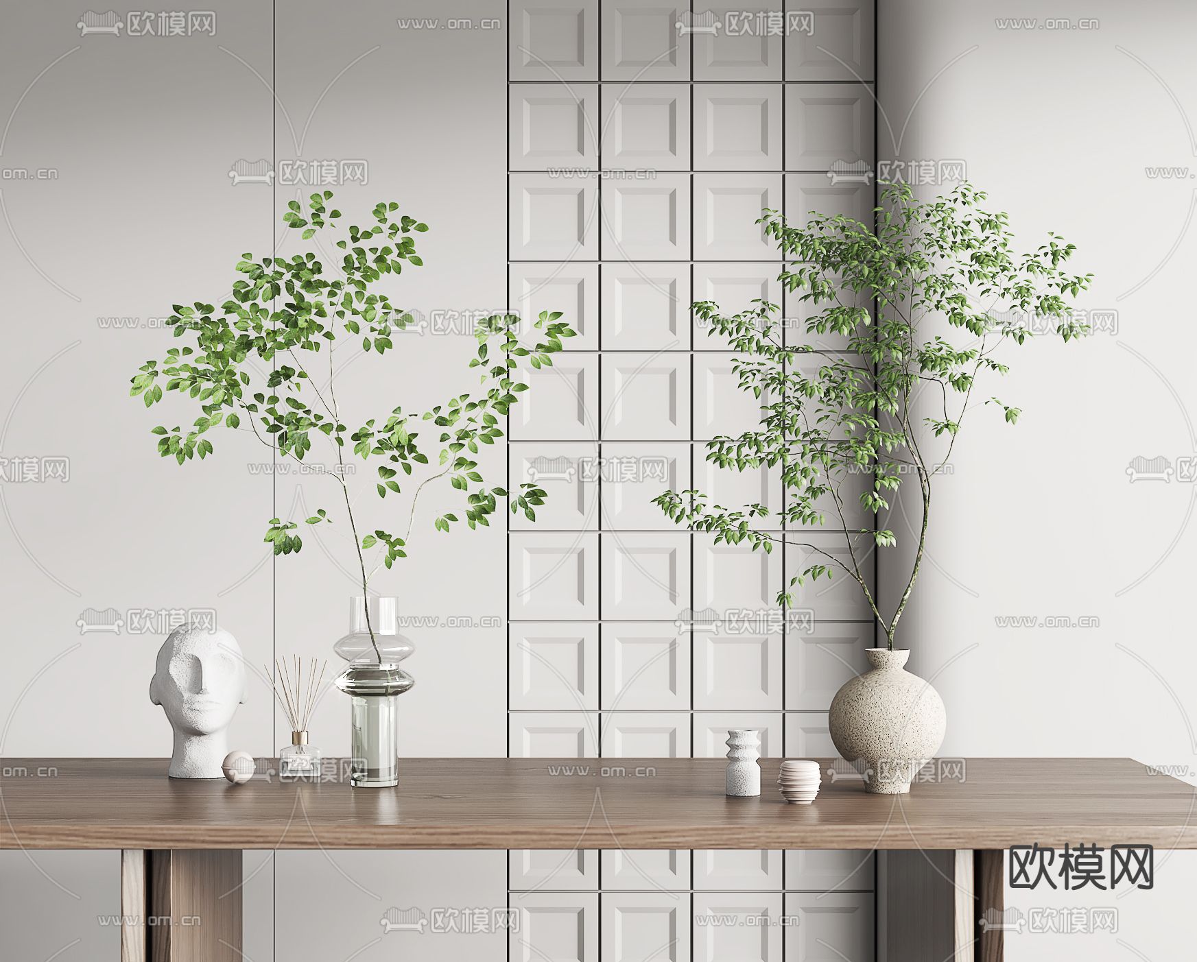 现代水培绿植花瓶3d模型
