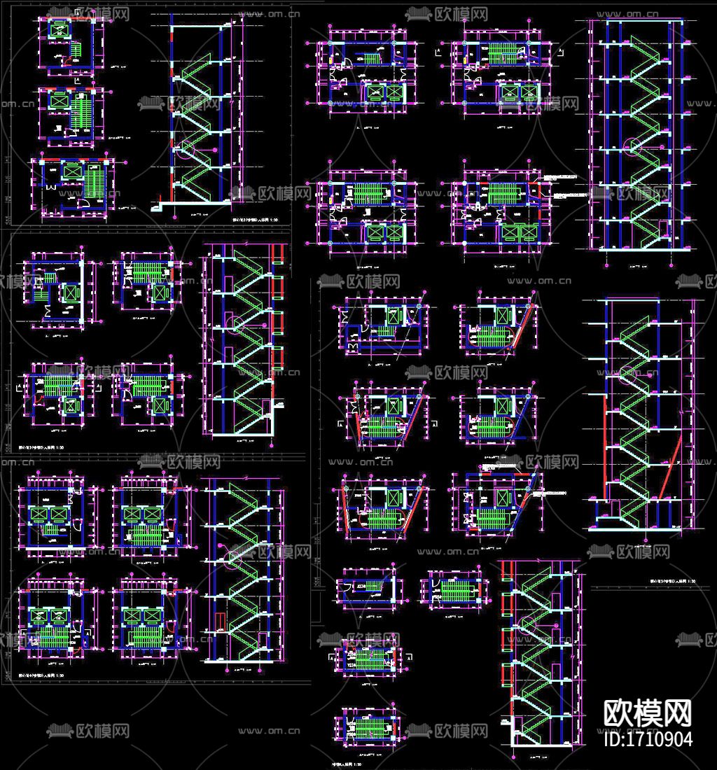 自动扶梯节点大样下载（渲染图4）