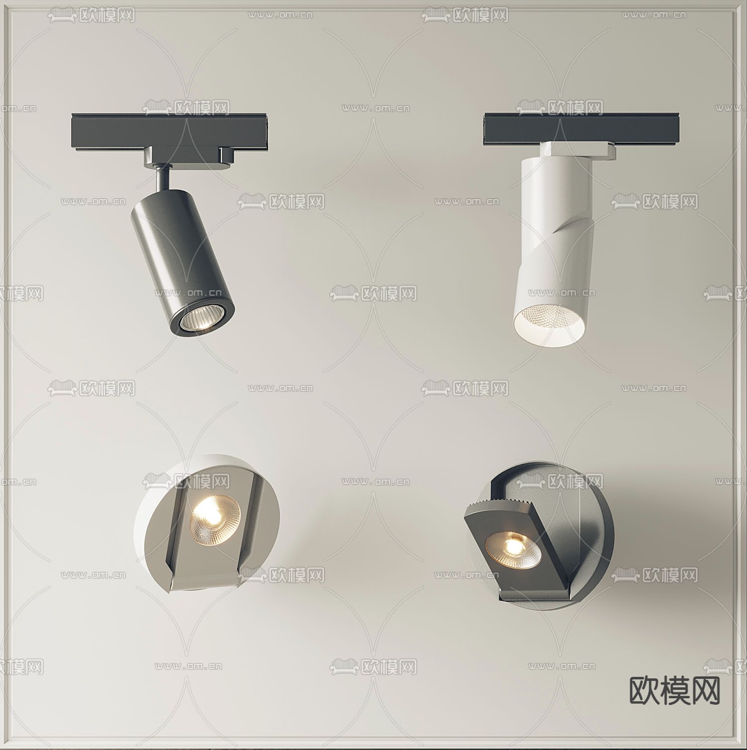 现代筒灯射灯3d模型