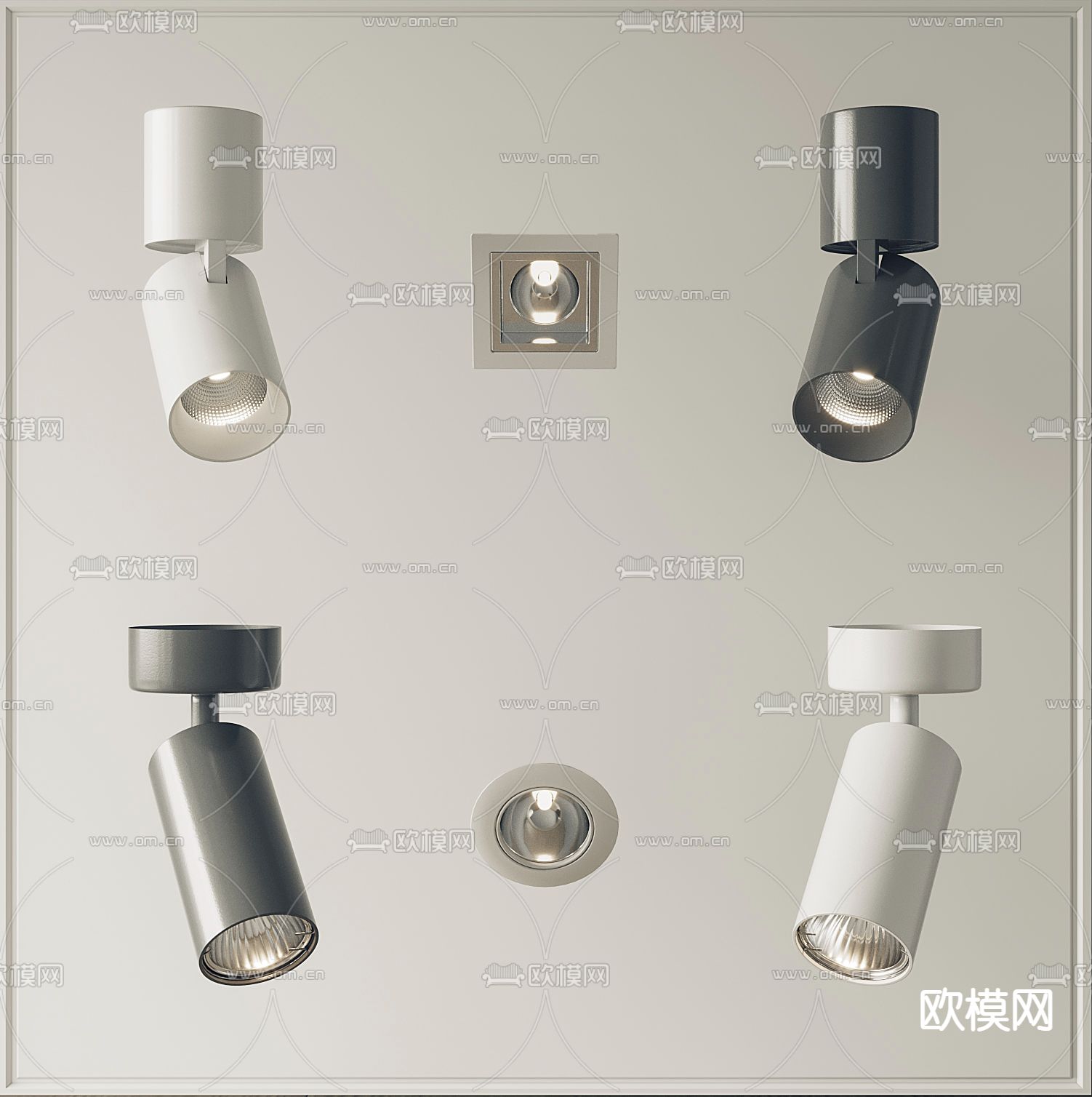 现代筒灯射灯3d模型