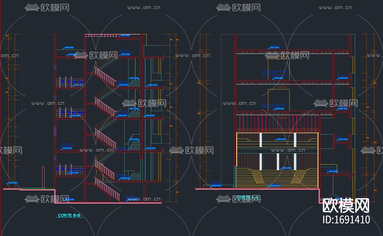 演讲厅会议厅CAD施工图