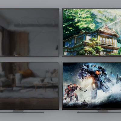  现代显示器电视机su模型 