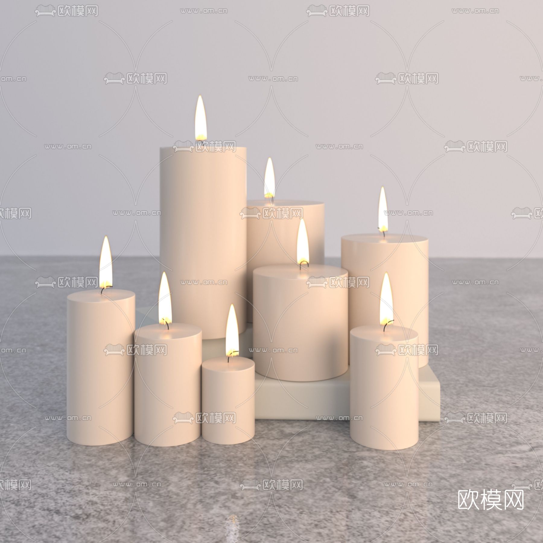 现代烛台灯免费3d模型下载