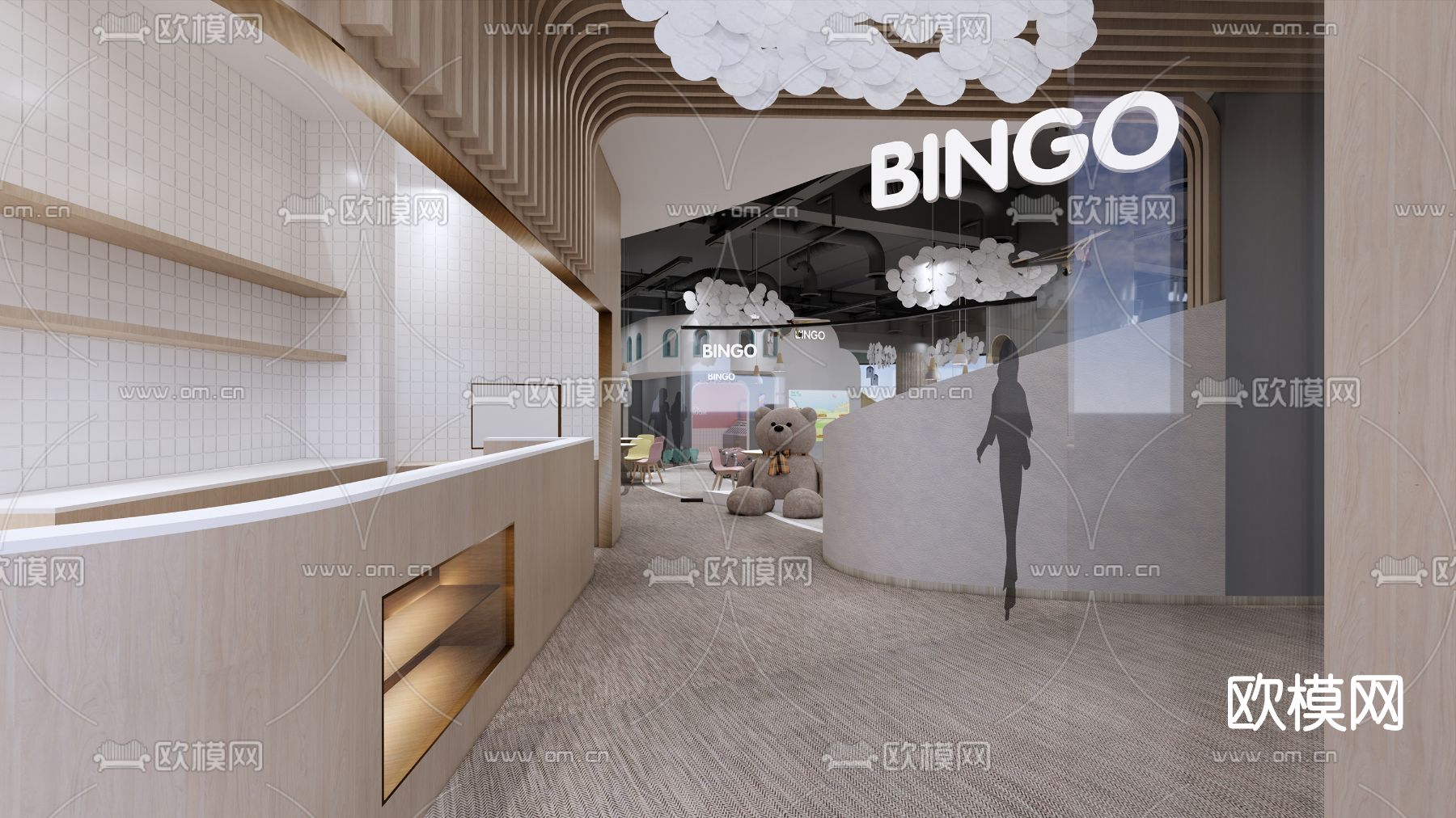 现代亲子餐厅su模型下载（渲染图6）