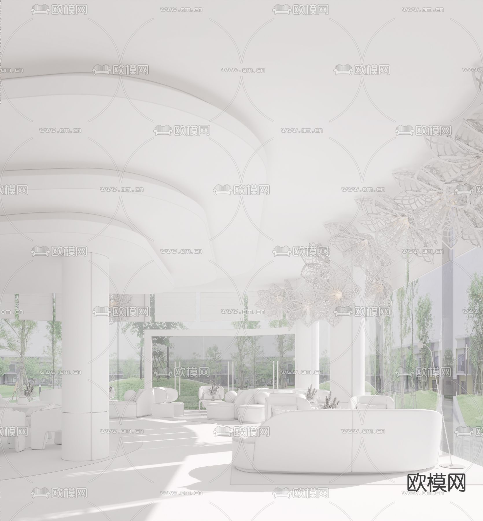 尚石设计 旭辉成都售楼处3d模型下载（渲染图2）