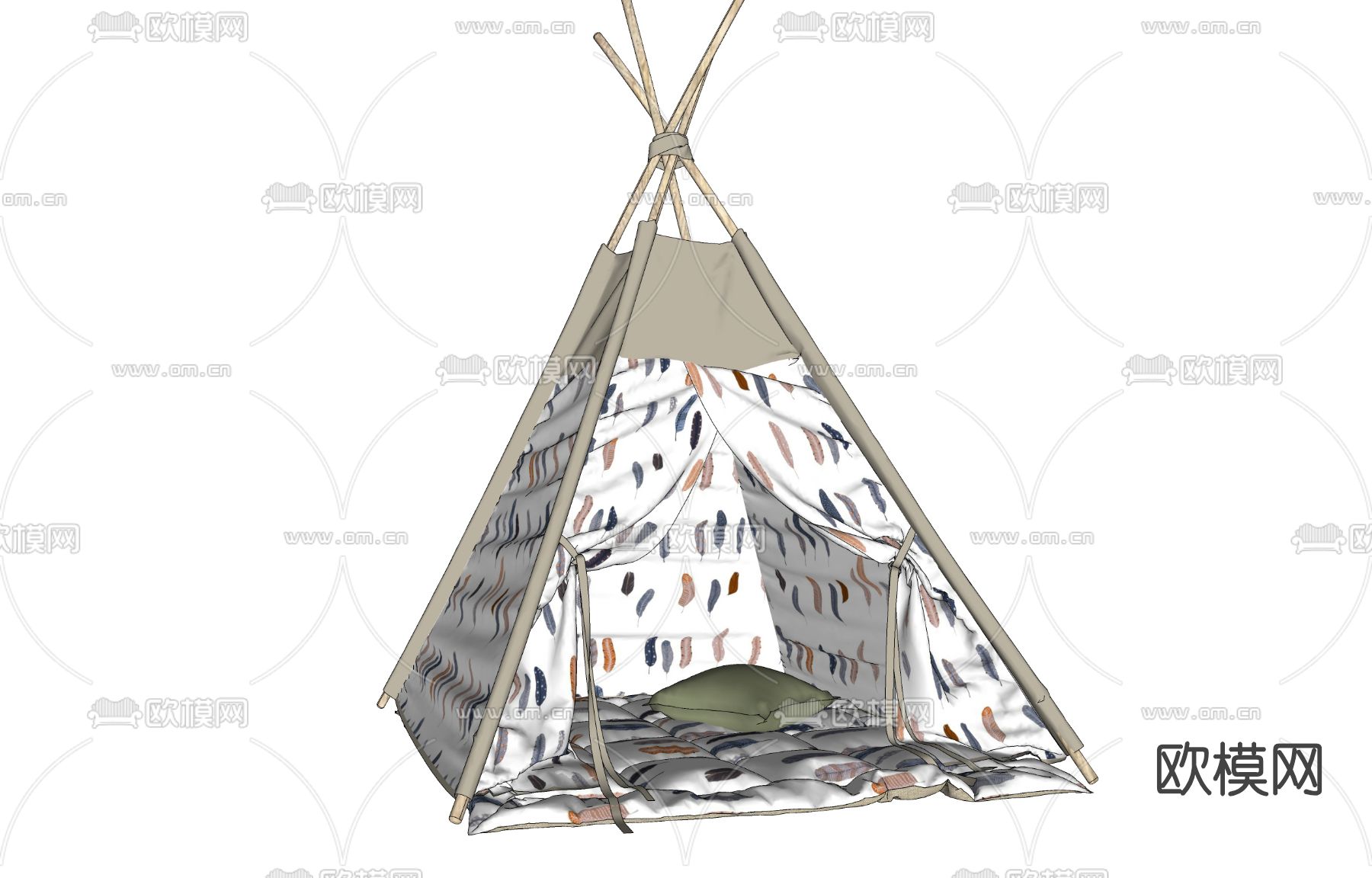 北欧儿童帐篷su模型下载