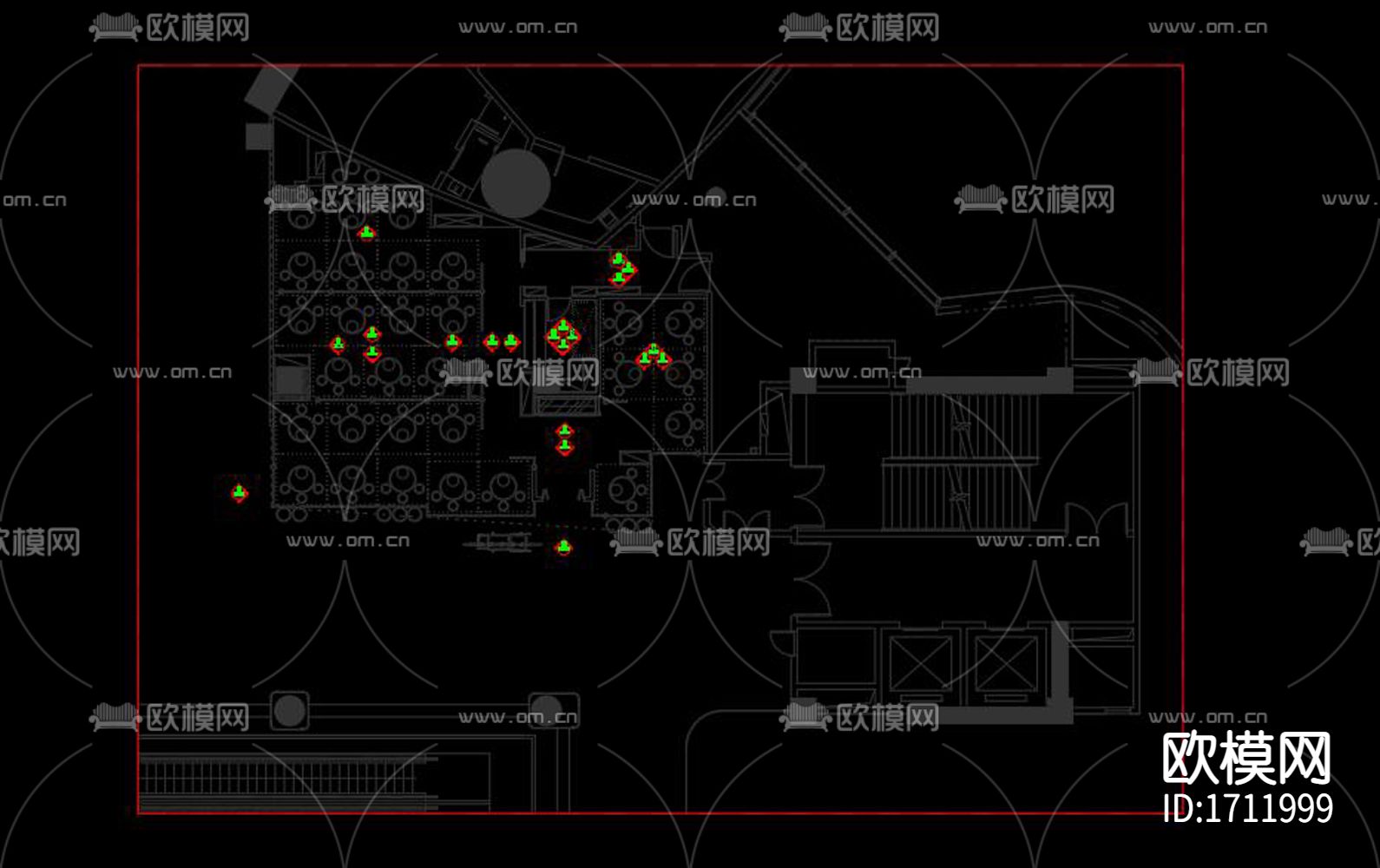 餐厅cad施工图下载（渲染图7）