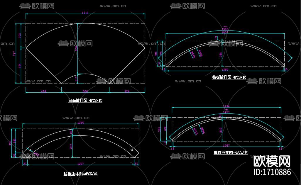 圆形书柜节点大样图下载（渲染图2）