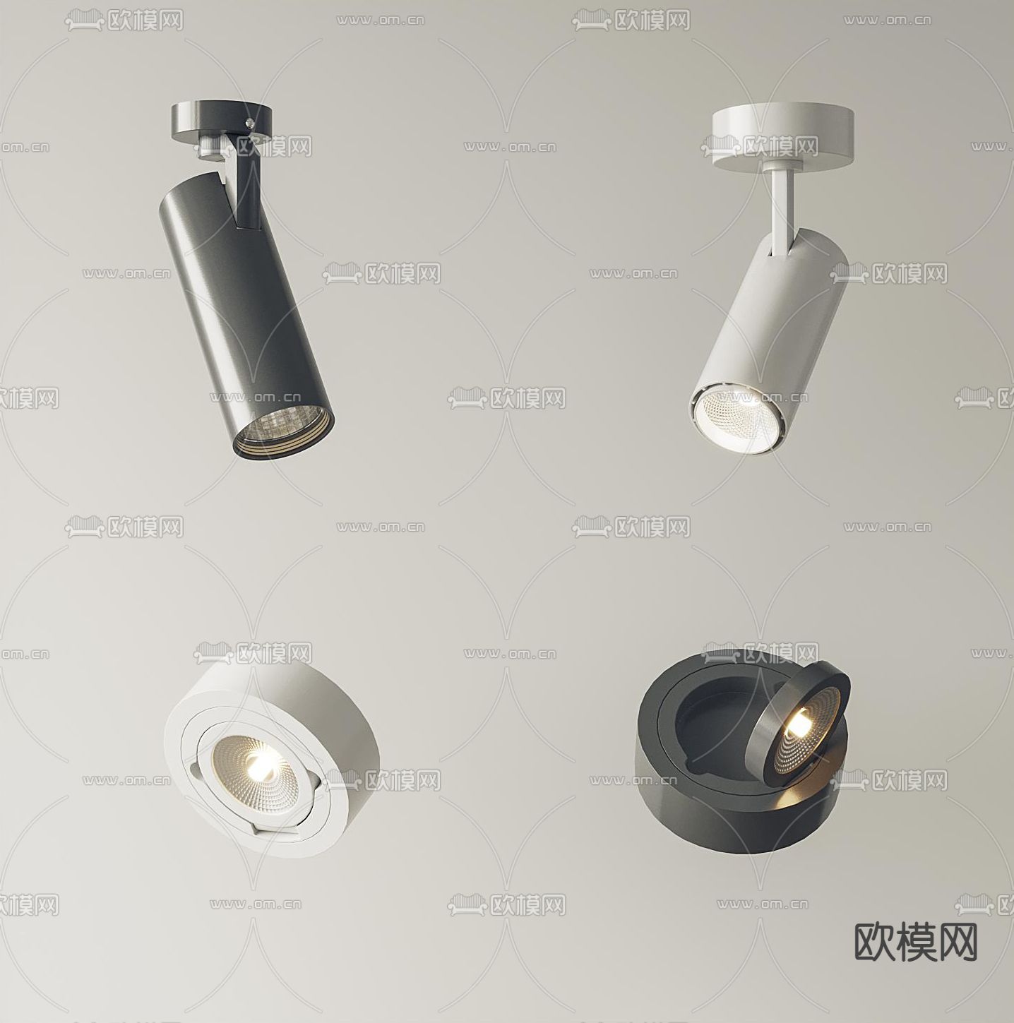 现代筒灯射灯3d模型