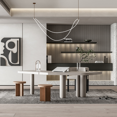 现代书房su模型