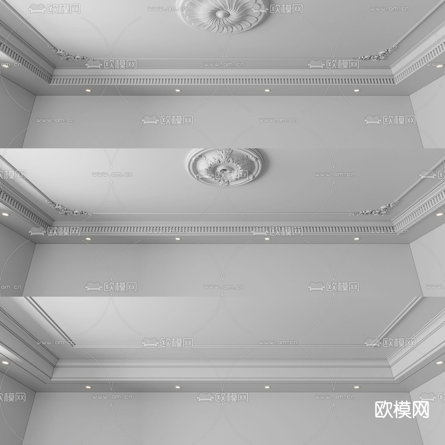 欧式天花吊顶su模型