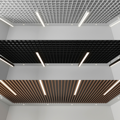  现代格栅方通吊顶su模型 