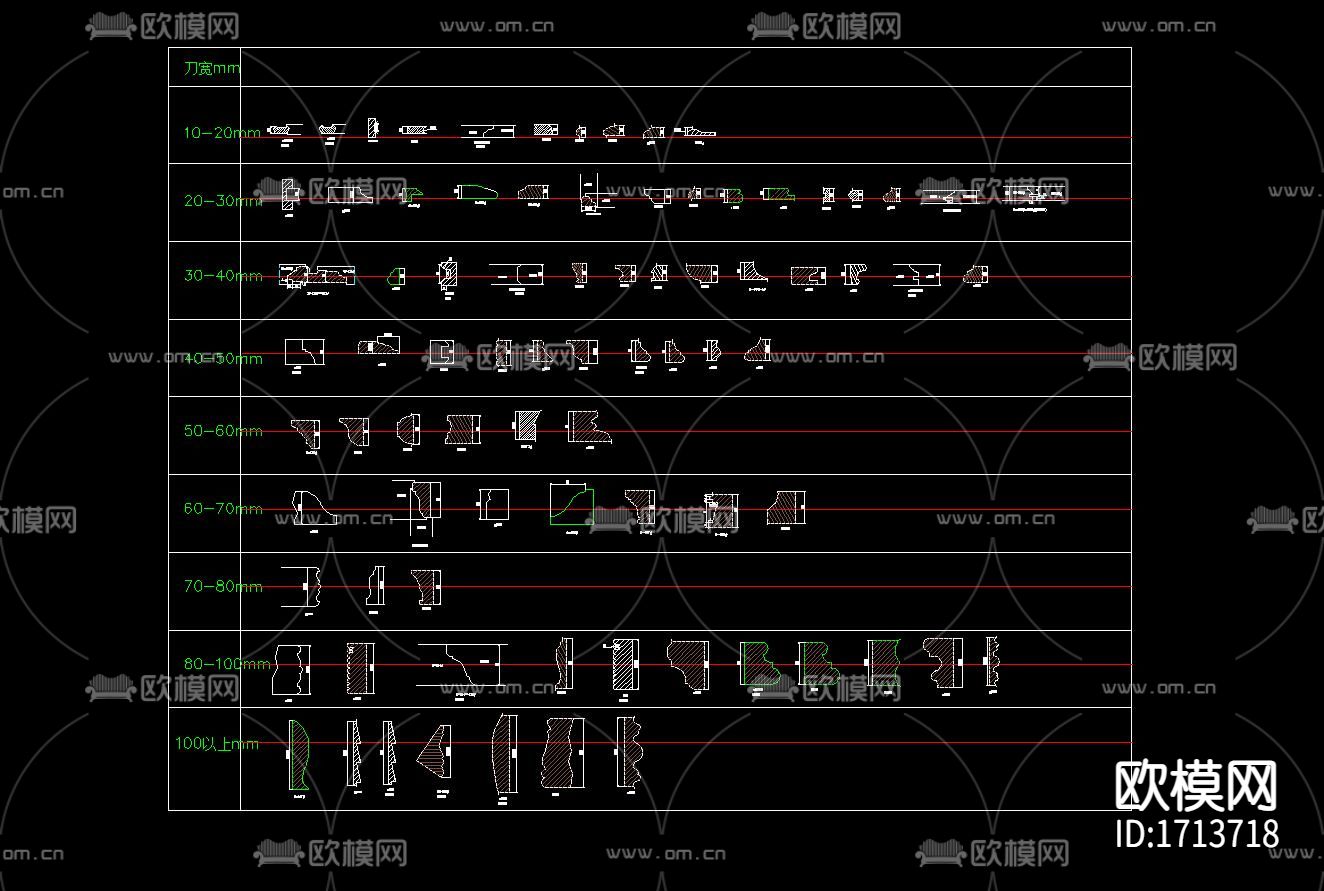 实木刀具cad图块下载（渲染图6）