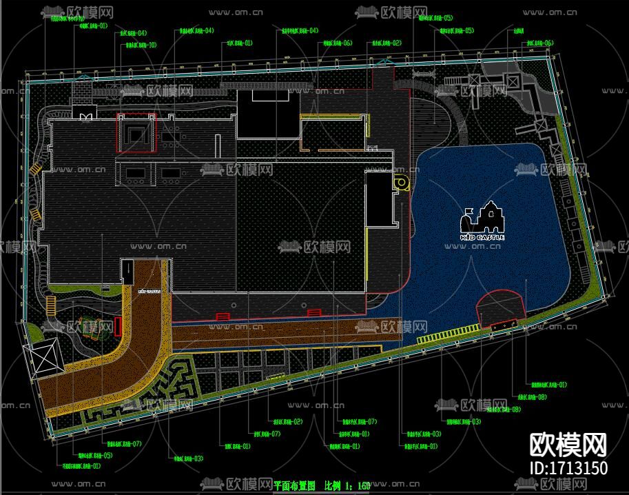 幼儿园室外cad施工图下载（渲染图3）