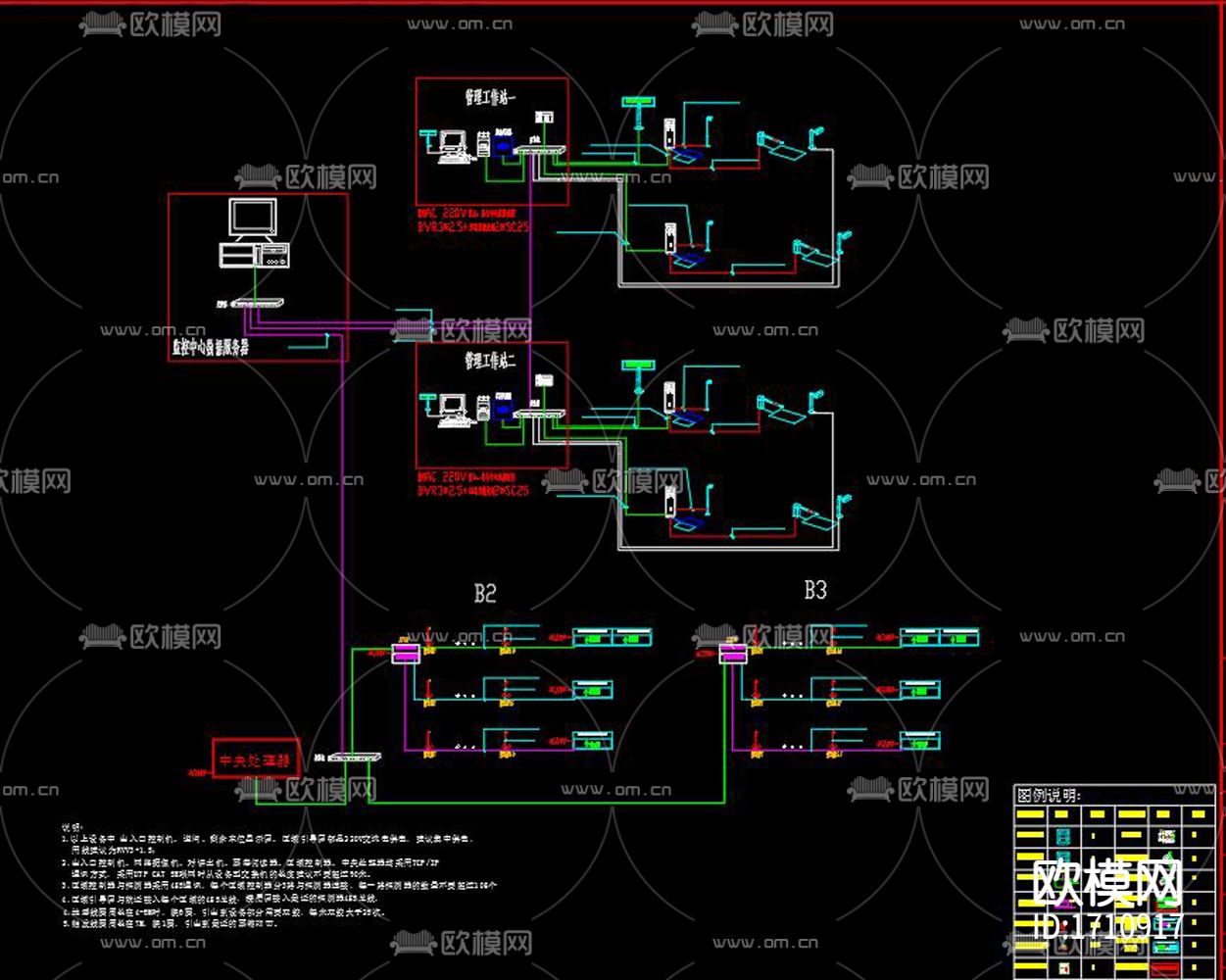 办公室弱电系统图下载（渲染图5）