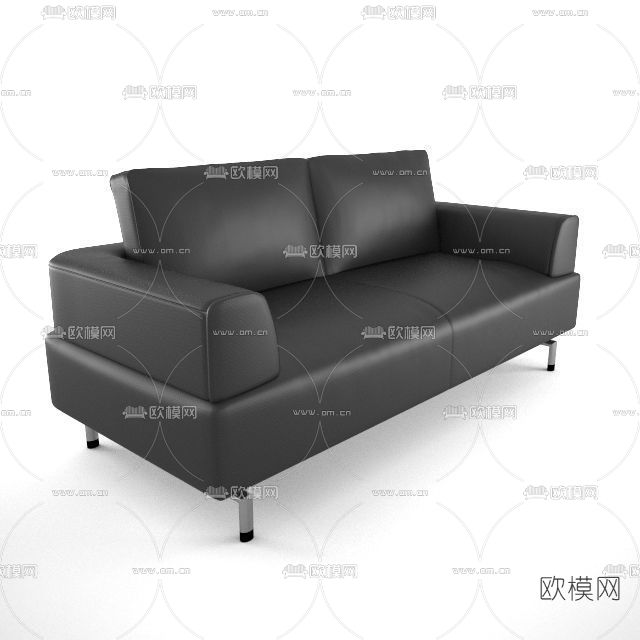 现代布艺双人沙发免费3d模型下载