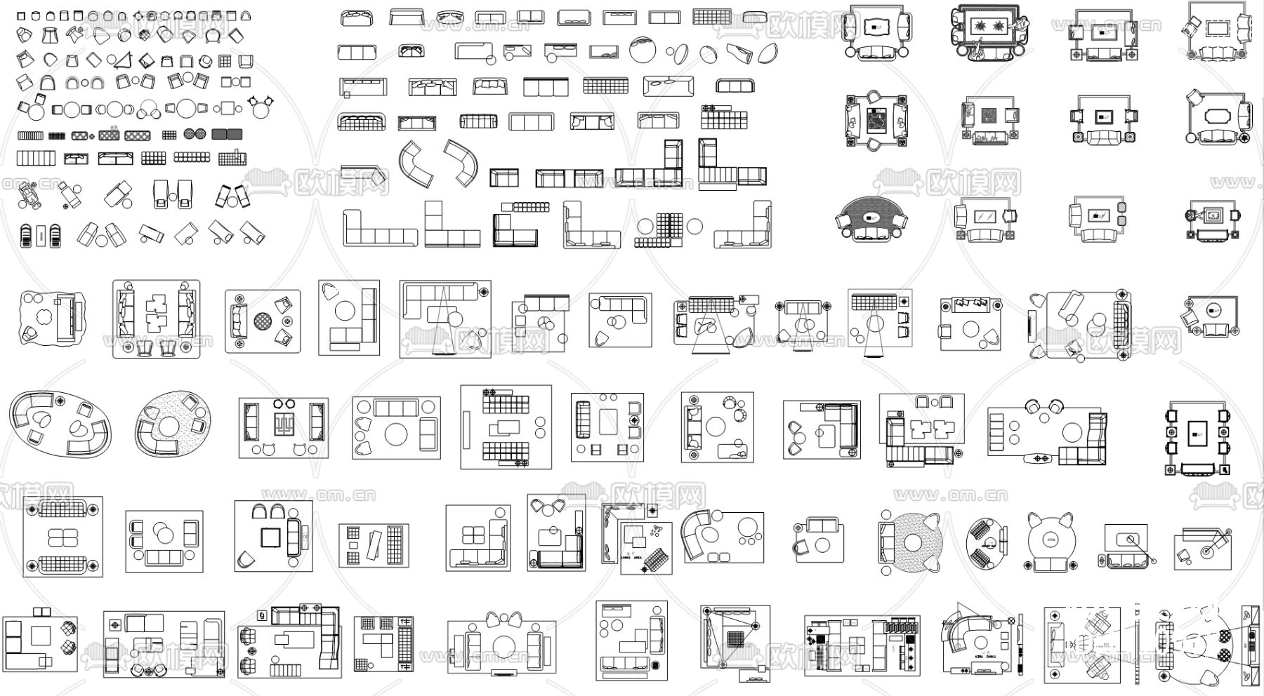 凳子沙发cad图库下载（渲染图1）