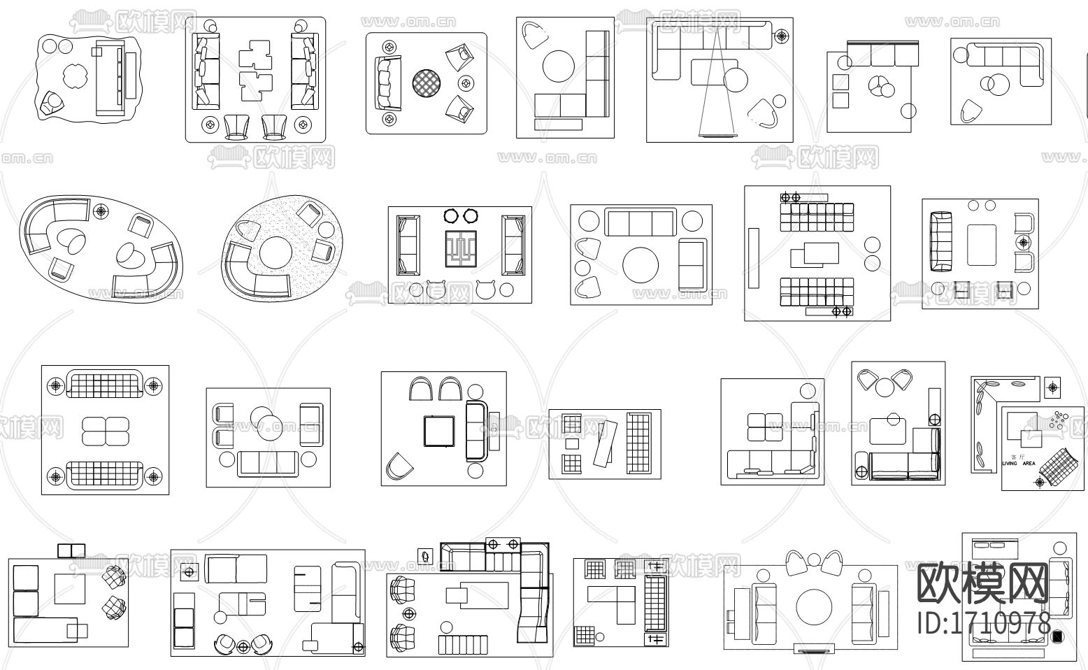 凳子沙发cad图库下载（渲染图4）