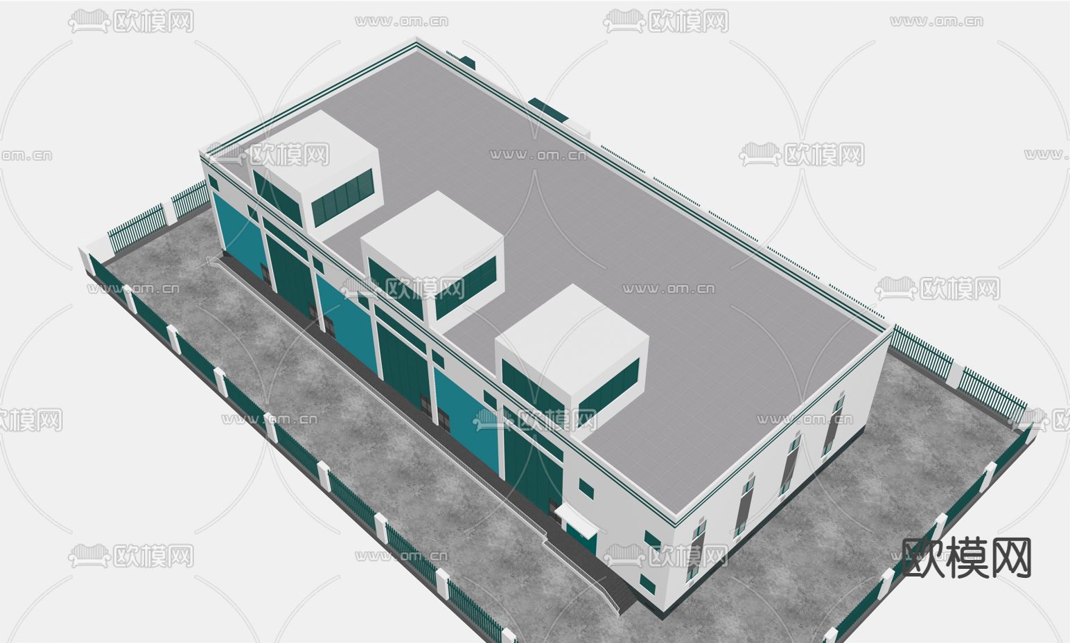现代外变压器站变电所电厂免费3d模型下载（渲染图4）