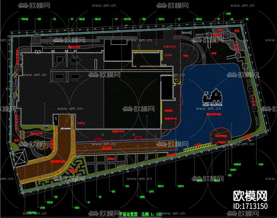 幼儿园室外cad施工图下载（渲染图1）