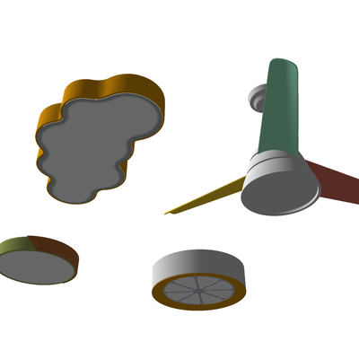  现代儿童吸顶灯su模型 