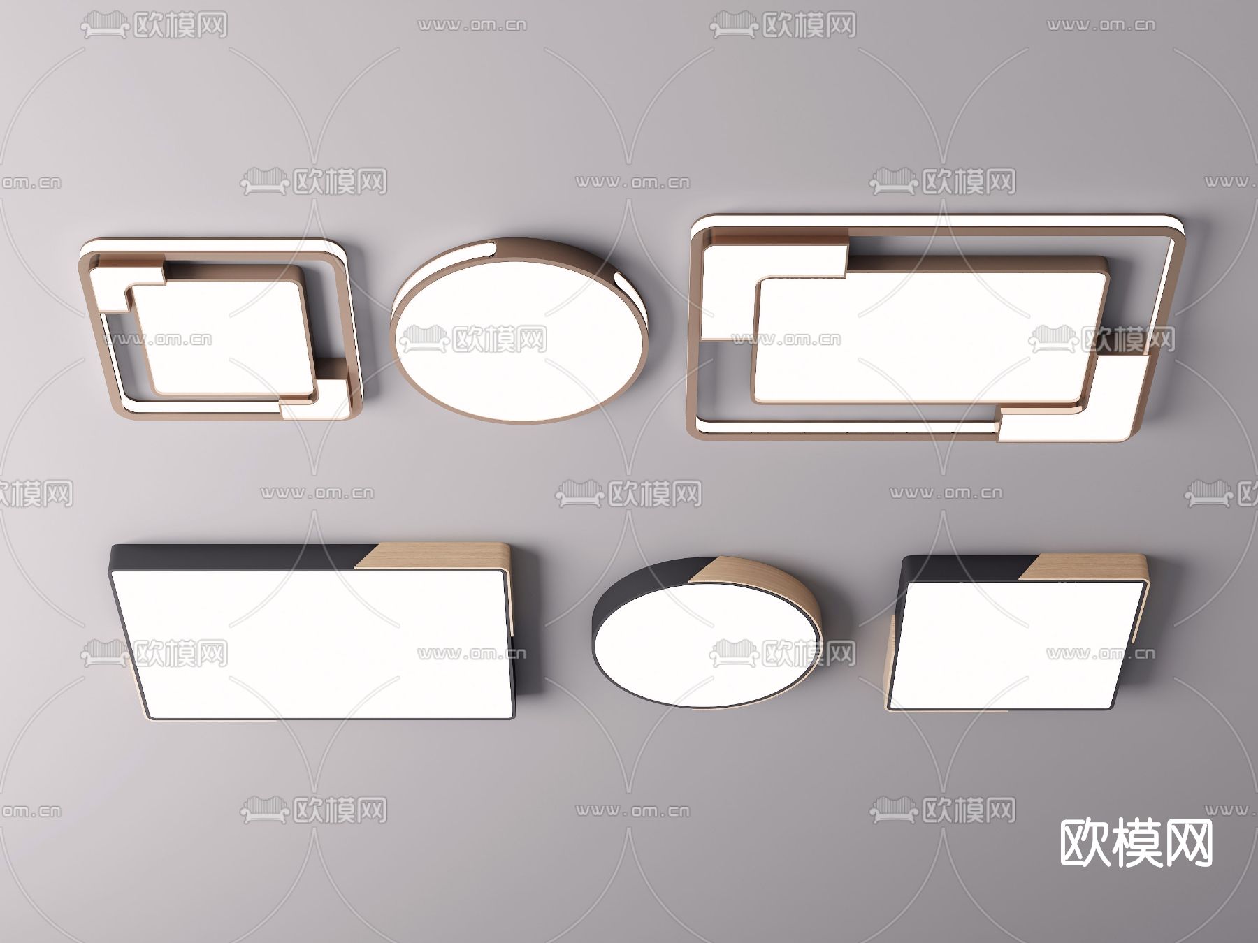 现代时尚吸顶灯su模型下载（渲染图1）