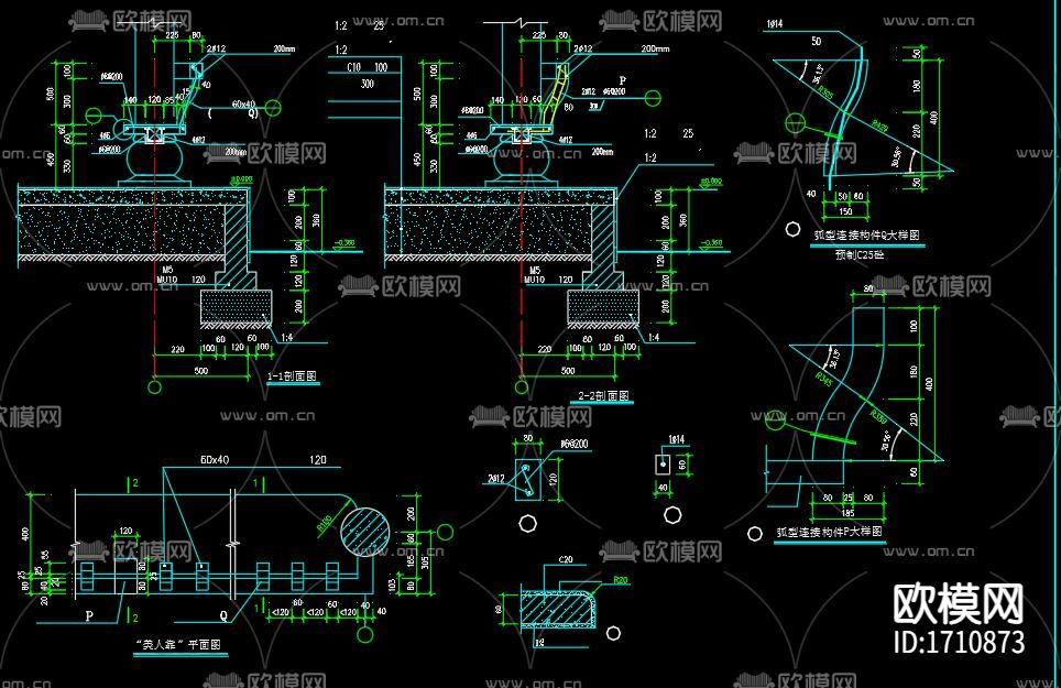 古建筑节点大样CAD施工图下载（渲染图7）