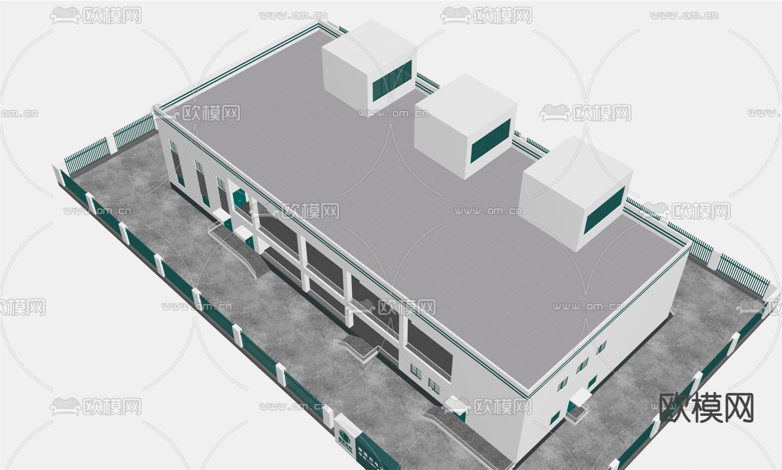 现代外变压器站变电所电厂免费3d模型下载（渲染图5）